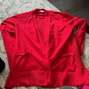 Red XL time and true cardigan sweater very stretchy comfortable wear